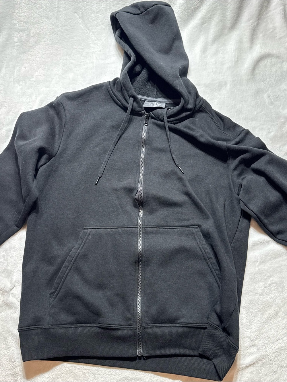 Athletic Works Black Full-Zip Hoodie Sweatshirt